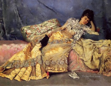  Lady Arte - Dama en un diván rosa mujeres Julius LeBlanc Stewart